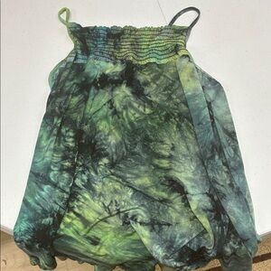Green Tie-Dye Camisole Top
